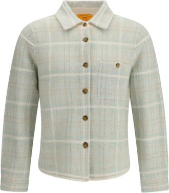 Guest In Residence Geruit shirtjack met knopen - Beige