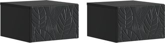 vidaXL Mesa Lateral Montada En La Pared 2 Uds. Negro 34,5 X 33 X 20 Cm Vidaxl
