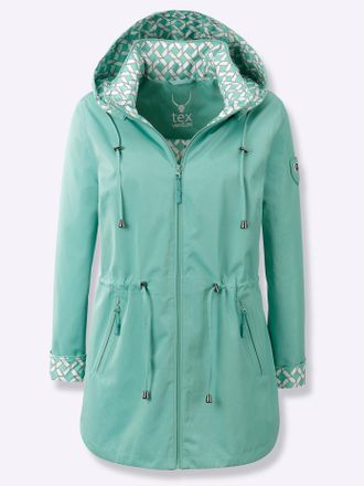 Casual Looks Funktionsjacke CASUAL LOOKS, Damen, Gr. 18, blaugr&uuml;n, 100% Polyester, unifarben, Jacken Funktionsjacke