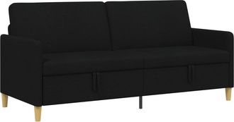 vidaXL Sof&aacute; Con Almacenamiento Negro 192 X 78 X 87 Cm Poli&eacute;ster Vidaxl