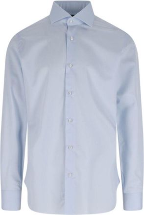 Barba Classic Cotton Shirt - Light Blue