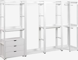 Sklum Armario Modular Abierto Esquinero De 4 Piezas En Acero Y Madera Ariaster Sklum