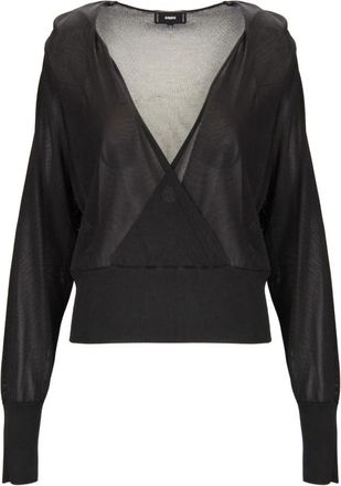 Dsquared2 Diepe V-hals Trui - Dames - Blouses - Zwart - M - Overhemden