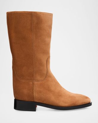 Santoni Suede Mid-Calf Boots