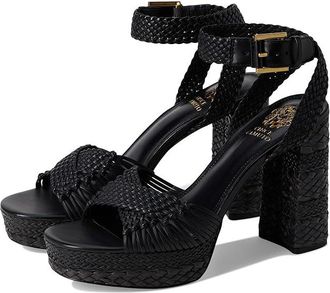 Vince Camuto Pessa Woven Platform Sandals Womens Sandals Black : 8.5 M, Synthetic