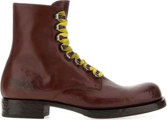 Prada Brown Leather Ankle Boots
