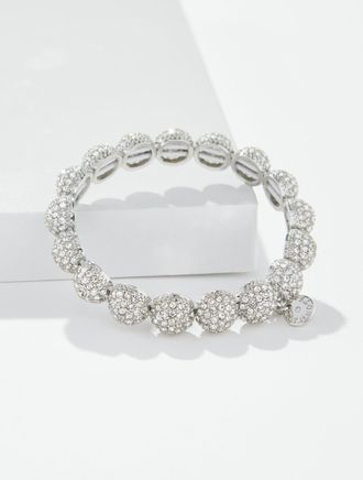 Talbots Pav&eacute; Ball Stretch Bracelet - Clear Crystal/Silver - 001 Talbots