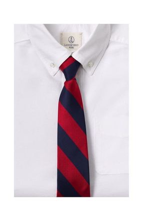 Lands End School Uniform Stripe To Be Tied Tie in Red/classic Navy Stripe at Nordstrom