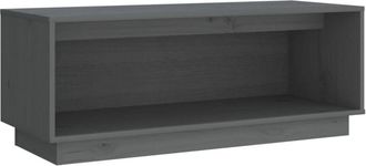 vidaXL Vidaxl - Mueble de tv de madera maciza de pino gris 90x35x35 cm