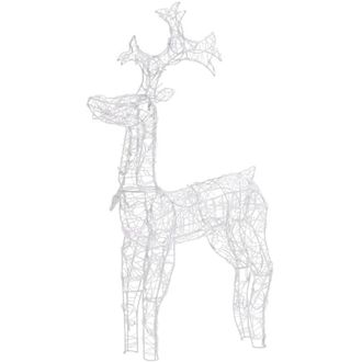 vidaXL vidaXL Renne e Slitta Decorazione Natale 90 LED 60x16x100 cm Acrilico