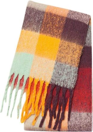 Generic Womens Autumn Winter Elegant Soft Warm Knitted Scarf Cuddly Long Blanket Scarf Womens Scarf Fashionable Knitted Scarf for Office and Leisure, orange, 