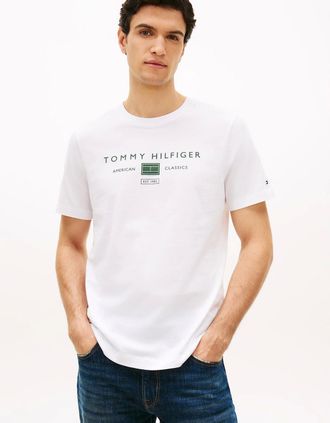 Tommy Hilfiger Mens Tommy Hilfiger Brand Love Mono Stack Mens T-Shirt - White - Size: 42/Regular