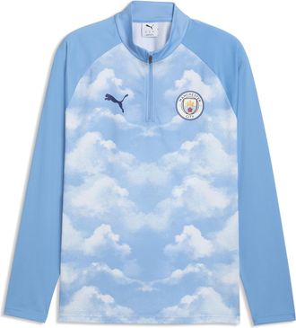 Puma Maglia da riscaldamento con zip Manchester City da uomo, Accessori, Blu, XXL
