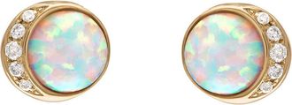 Eden Presley Moonrise Stud Earrings in Yellow Gold - Opal at Nordstrom, Size Small