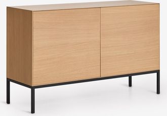 Sklum Aparador Rectangular 120x40 Cm En Mdf Y Chapa De Roble Bromley Sklum