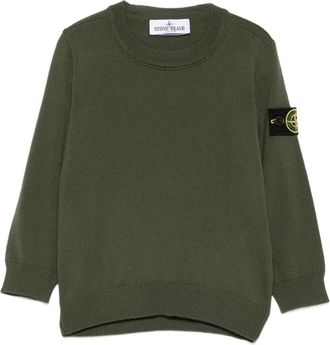 Stone Island Kids Sweatshirts, male, Green, 10 Y, Crew Neck Jumper