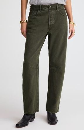 Madewell Darted Barrel Leg Jeans in Mossy Umber at Nordstrom Rack, Size 23
