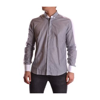 Neil Barrett Casual Shirts, male, Gray, Size: XL Striped Mens Shirt Spring/Summer Collection