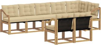 vidaXL Conjunto De Sof&aacute;s De Exterior 8 Uds. Y Beige Vidaxl
