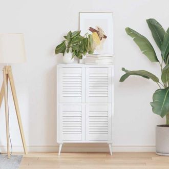 vidaXL Puerta De Armario De Lamas 4 Uds Blanco 39,5x29,5 Cm Vidaxl