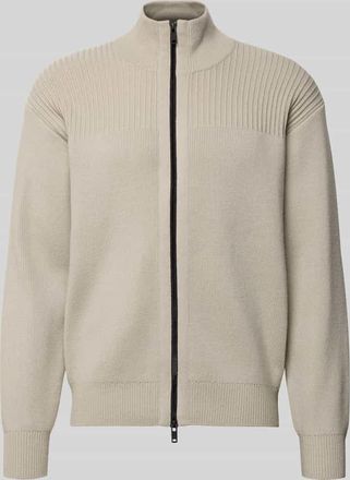 Boss Orange by Hugo Boss BOSS Orange Regular Fit Strickjacke aus Woll-Mix Modell KRATALO in Sand, Größe XXXL