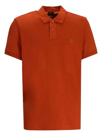 BOSS Poloshirt met korte mouwen en logo - Oranje