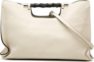 Gucci Pre-owned Gucci Medium Calfskin Bamboo Daily Shopper Satchel Ladies 370829 498879