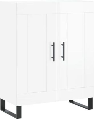 vidaXL Vidaxl - Aparador de madera contrachapada blanco brillante 69,5x34x90 cm