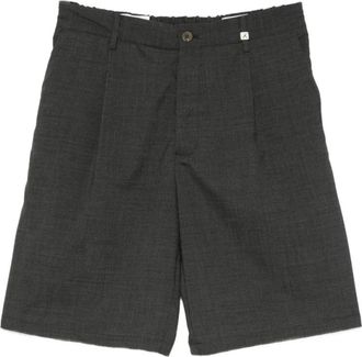 Myths Geplooide Shorts met Riemlussen - Heren - Korte Broeken - Grijs - 2XL - Wol - Korte Broeken