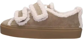INUIKII Schoenen, Dames, Beige, 42 EU, Leer, Shearling Low Velcro