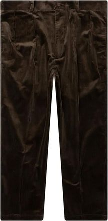 Wacko Maria Pantaloni a coste con pieghe - Marrone