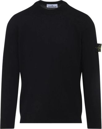 Stone Island Zwarte Herentruien - Heren - Ronde hals truien - Zwart - 2XL - Truien & Vesten