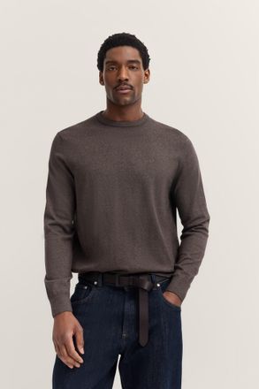 Bugatti Rundhalspullover BUGATTI Regular Fit, Herren, Gr. XXL, 90, braun, Strick, 95% Baumwolle, 5% Kaschmir, unifarben, regular fit, Rundhals, Rippb&uuml;ndchen, 