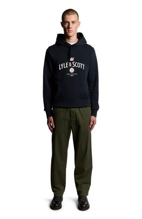 Lyle & Scott Cheers To Tradition Graphic Hoodie in Dark Navy at Nordstrom, Size Xx-Large