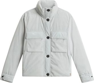 Woolrich Cloud Jas met opstaande kraag en opvouwbare capuchon - Dames - Gewatteerde jassen - Grijs - M - Jassen