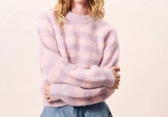 FRNCH Yuliya Crewneck Pullover In Pale Pink