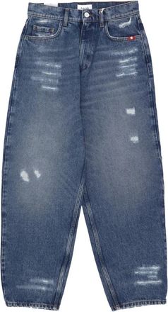 Amish Baggy Ripped Denim Jeans - Dames - Loose Fit Jeans - Blauw - W29 - Denim - Jeans