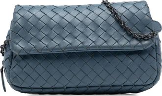 Bottega Veneta 2012-2025 Nappa Intrecciato Expandable Chain mini-crossbodytas - Blauw