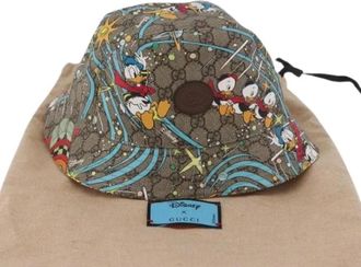Gucci Pre-owned Vintage Canvas Hoed - Dames - Vintage Accessoires - Veelkleurig - ONE Size - Leer - Vintage