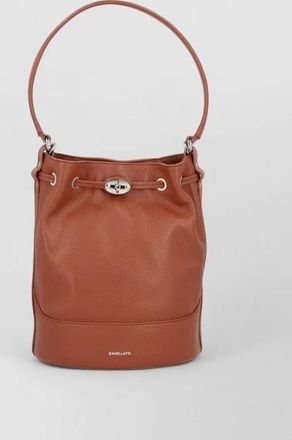 Zanellato textured leather shoulder bag with metal hardware