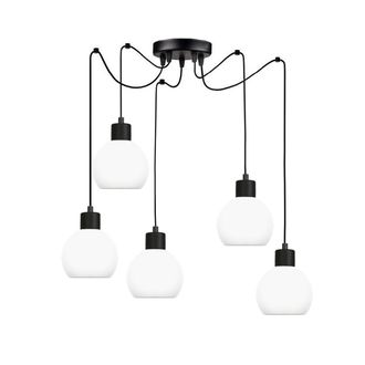 OEM Lampada A Sospensione Nera Con Paralume Bianco Moka 14-120