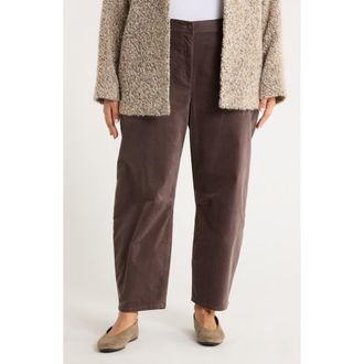 Eileen Fisher Stretch Organic Cotton Ankle Barrel Leg Pants in Rye at Nordstrom Rack, Size 1X