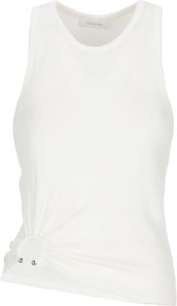 Paco Rabanne White Metal Accent Cotton Tank Top