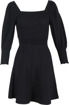 Sandro Sandro Ornela mini-jurk met smockwerk in zwarte viscose