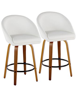 LumiSource Set Of 2 Matisse Highback 26In Contemporary Fixed-Height Counter Swivel Stools With Footrest