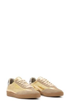 AllSaints Thelma Metallic Sneaker in Gold/sand Brown at Nordstrom Rack, Size 8Us / 38Eu