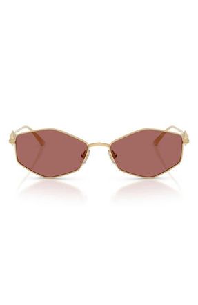 Jimmy Choo London Zoey 55mm Geometric Sunglasses in Gold /Dark Violet at Nordstrom