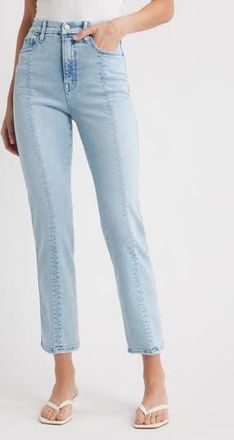 Good American Good Curve High Waist Straight Leg Compression Jeans in Indigo949 at Nordstrom Rack, Size 14