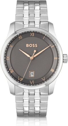 BOSS PRINCIPLE Link-bracelet watch with gray patterned dial