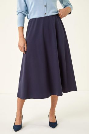Roman Ponte Stretch Midi Skirt